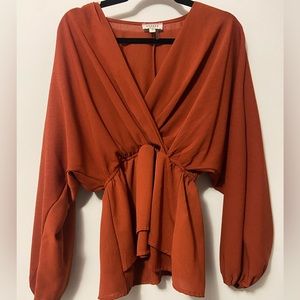 Orange Long Sleeve Andrée Blouse - size S